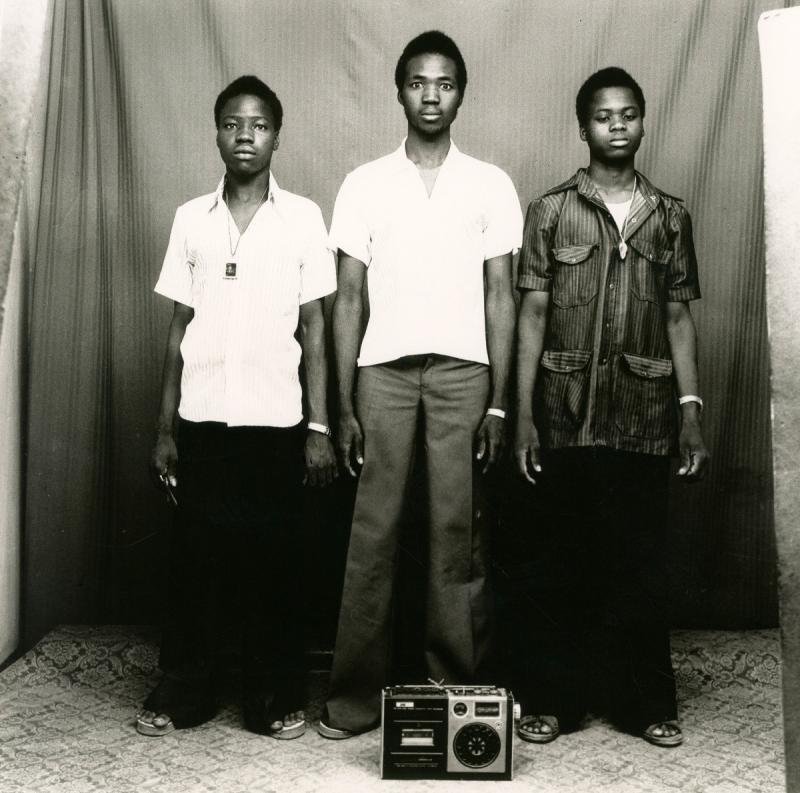 Malick Sidib Three Young Men with Radio