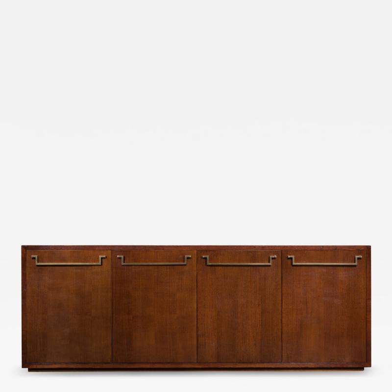Manufactured Sideboard in Ash with Brass Details Italy 1970s