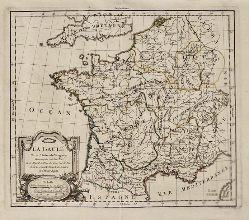 Map of France circa 1750