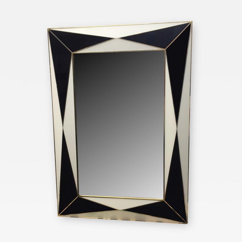 MarGian Studio Inc Midnight Blue and White Glass Expansion Mirror