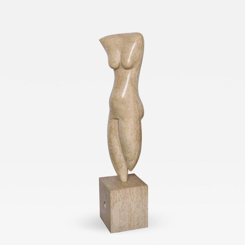 Marble Abstract Figural Sculpture by Oriani Italy 1985