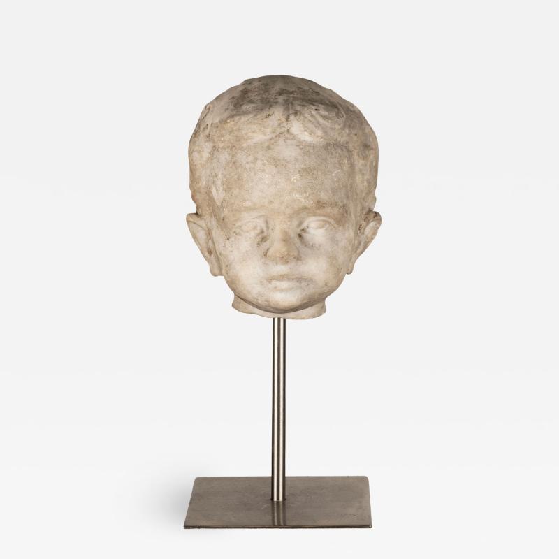 Marble Childs Head Sculpture