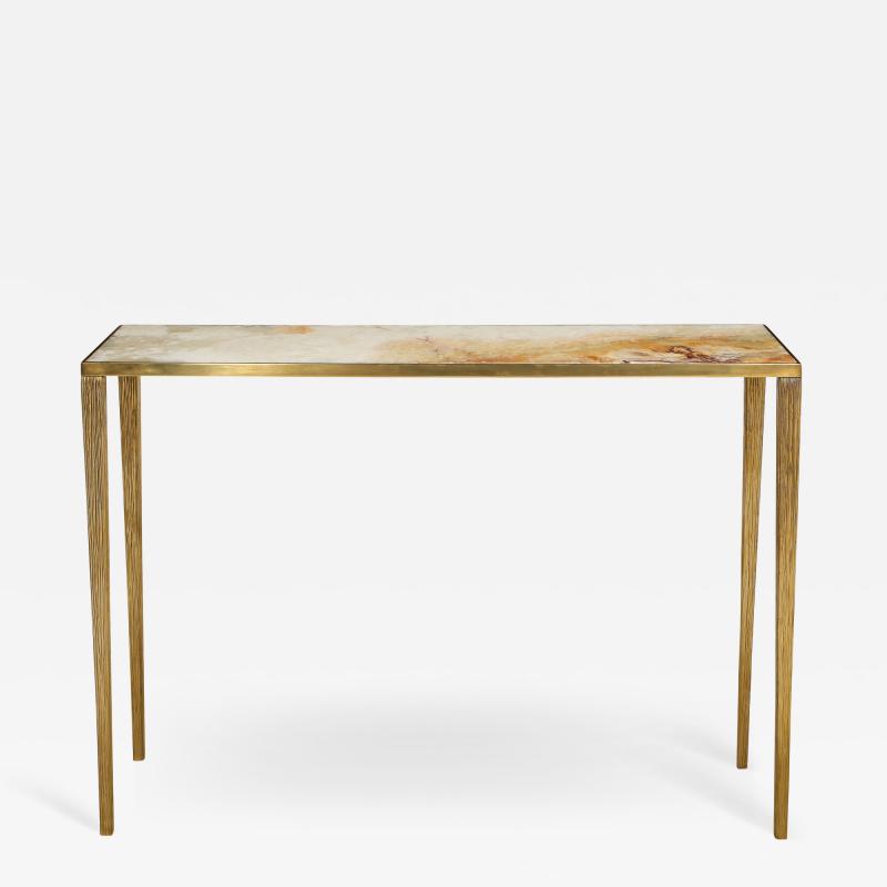 Marble Topped Bronze Console