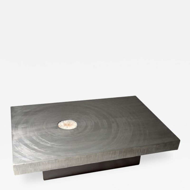 Marc Dhaenens Aluminum and Agate Coffee Table