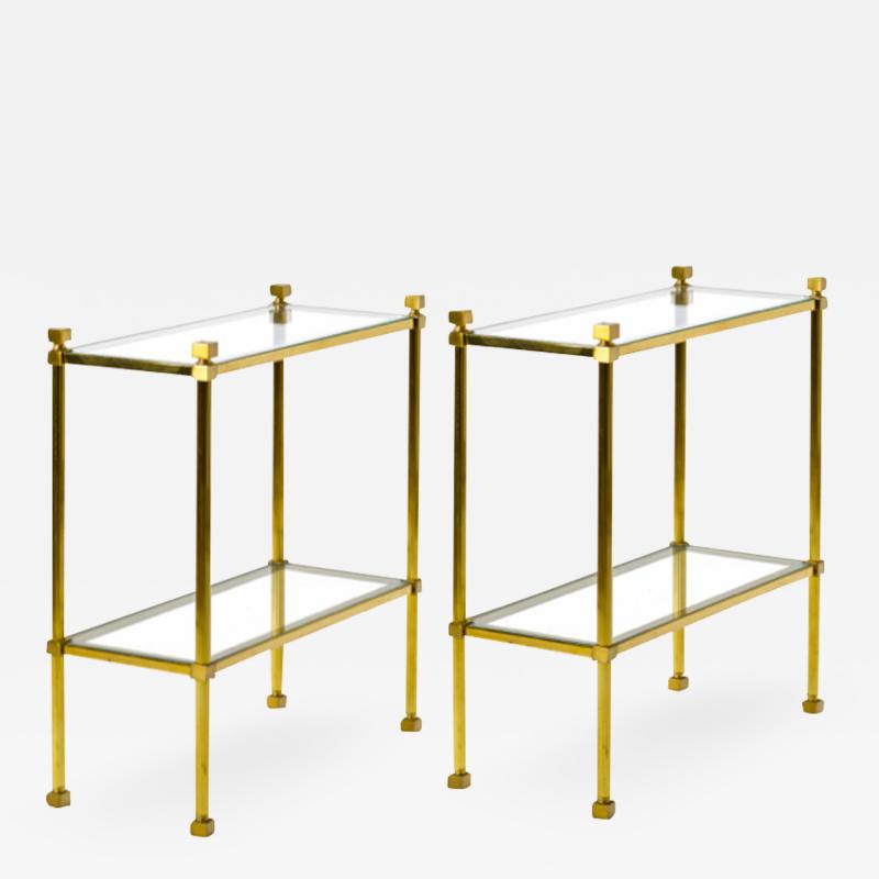 Marc Du Plantier Marc Du plantier pair of neo classic 2 tier side table