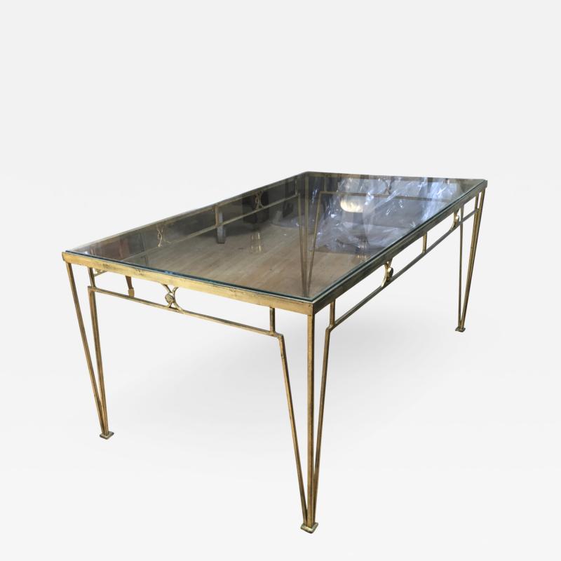 Marc Du Plantier Marc Duplantier Gold Leaf Wrought Iron Dining Table