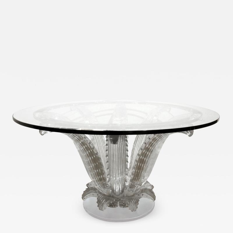 Marc Lalique Marc Lalique Cactus Table in Clear Crystal 1985 signed 