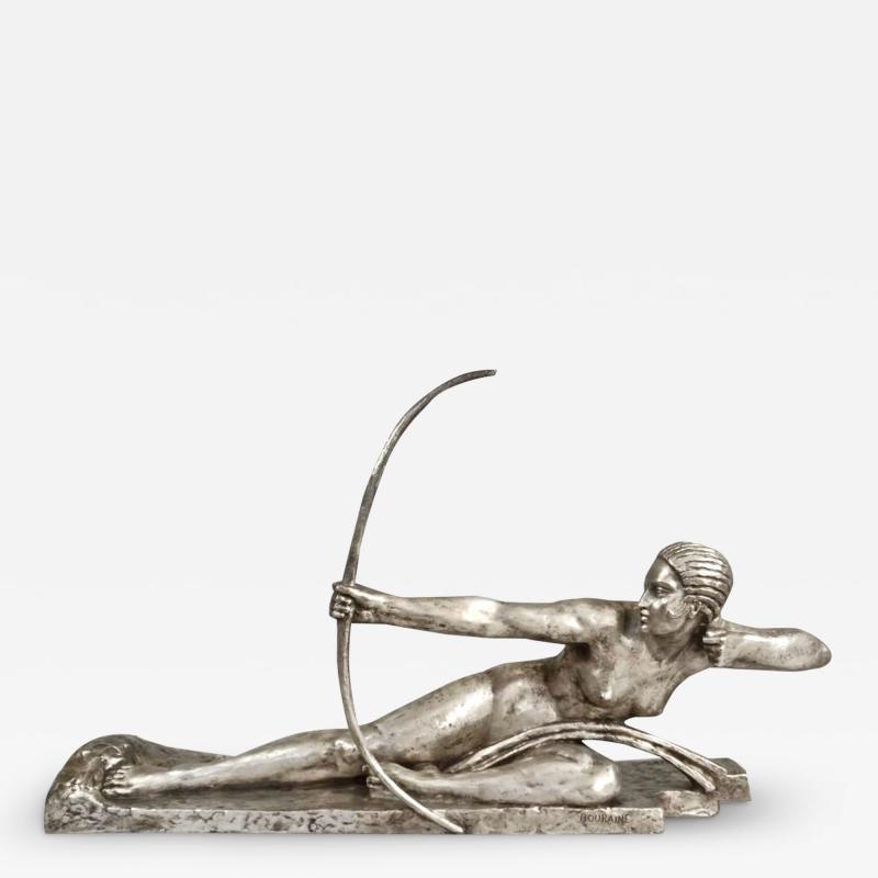 Marcel Andre Bouraine Art Deco Bronze Sculpture by Bouraine of Amazon Queen Penthesilea