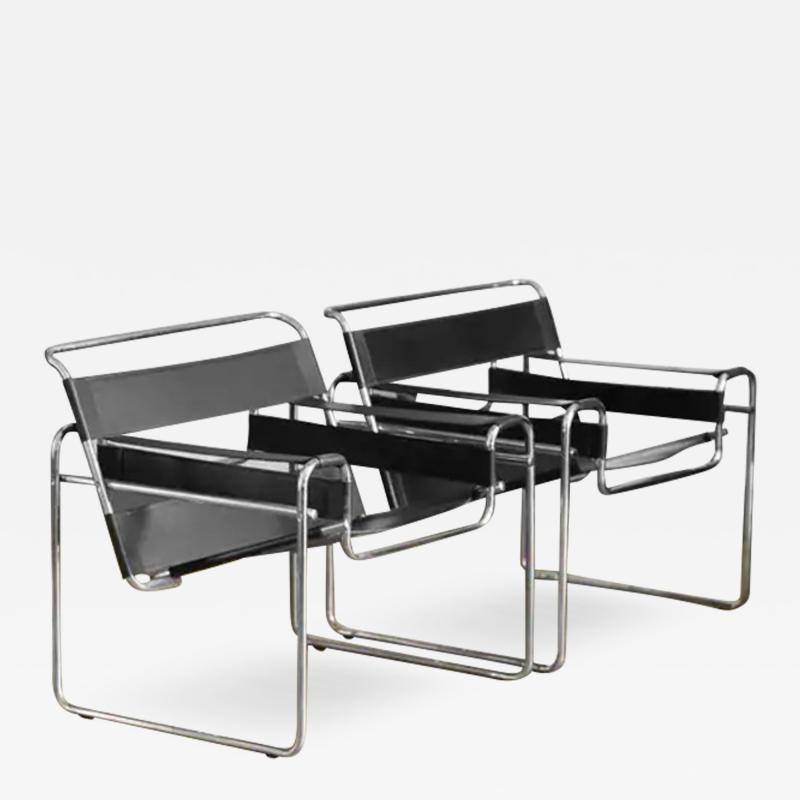 Marcel Breuer Armchairs in the Wassily Style by Marcel Breuer 70s Set of 2
