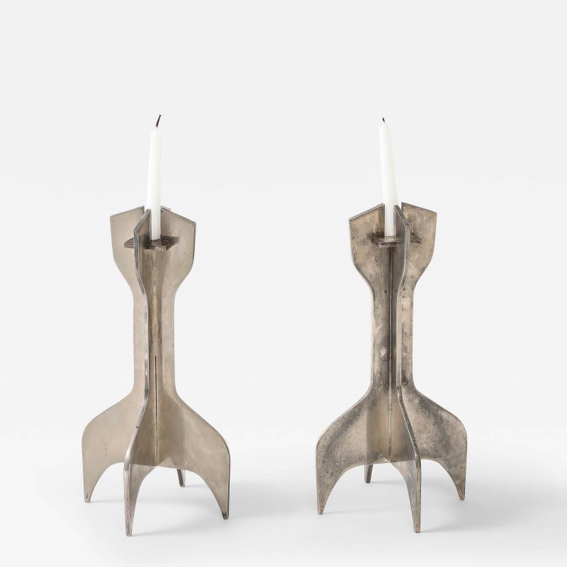 Marcel Breuer Early Interlocking Candlesticks pair 