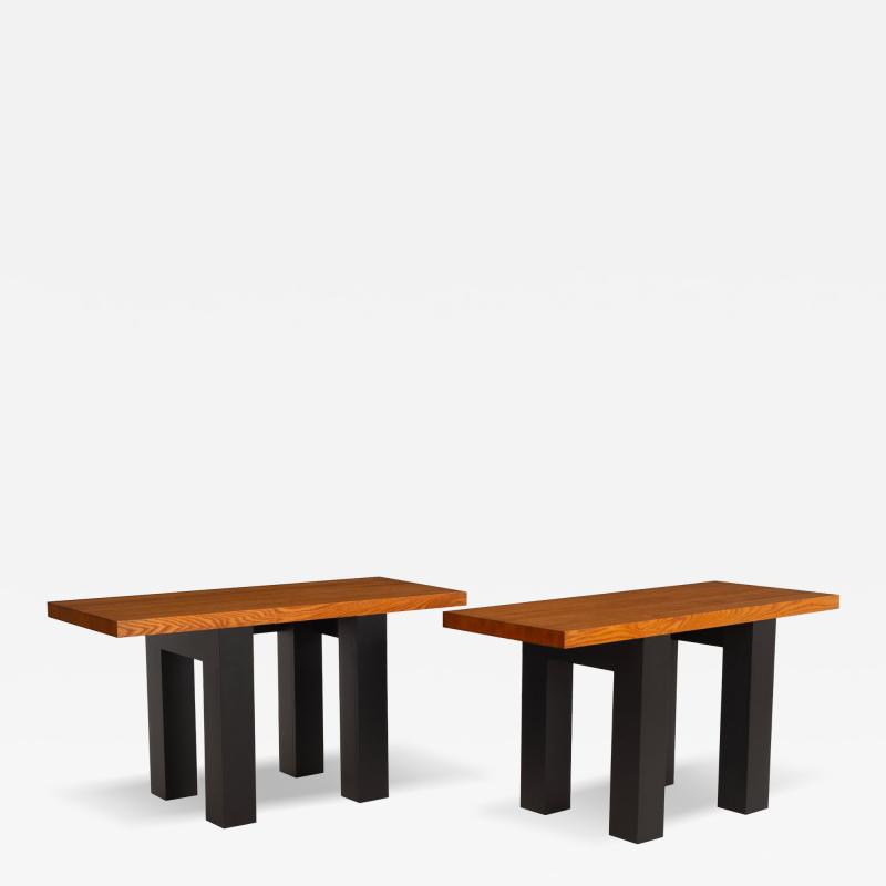 Marcel Breuer Pair of After Marcel Breuer Console Tables Stillman Collection 1970c