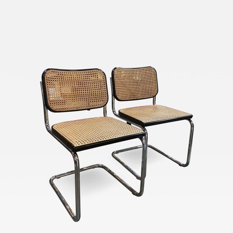 Marcel Breuer Set of 2 Italian Mid Century Modern Dining Chairs By Marcel Breuer