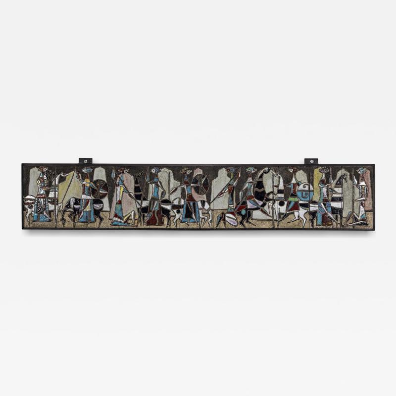 Marcello Fantoni Ceramic Wall Panel attr to Marcello Fantoni Italy 1960s
