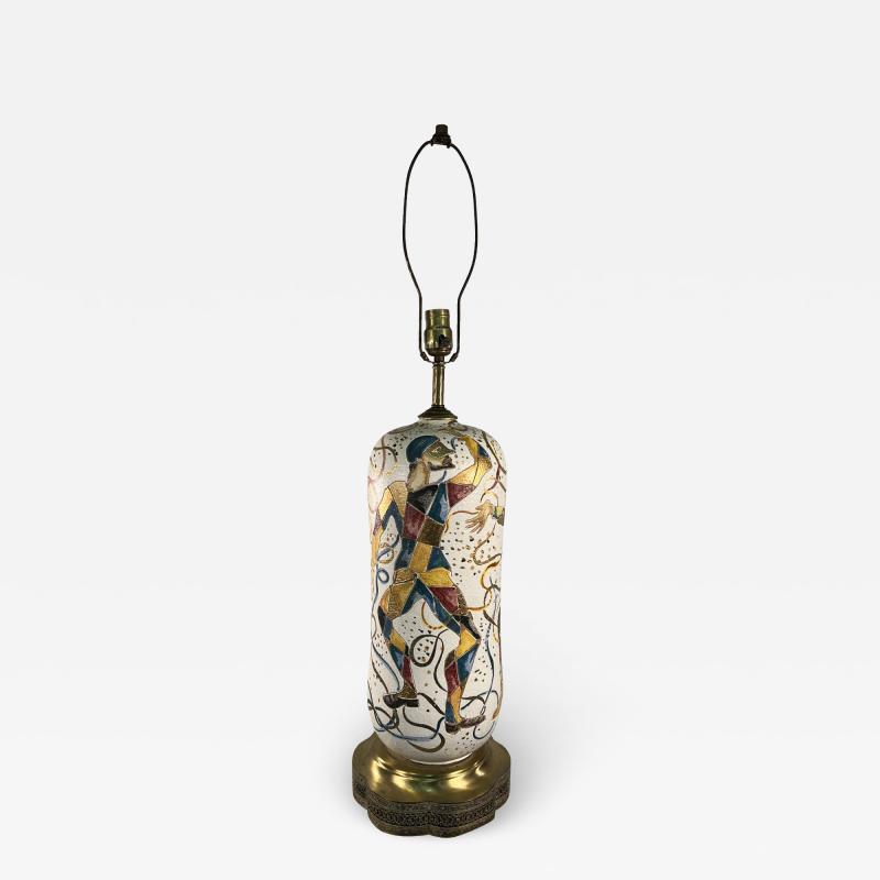 Marcello Fantoni FANTONI COLORFUL VENETIAN MASQUERADE POTTERY LAMP
