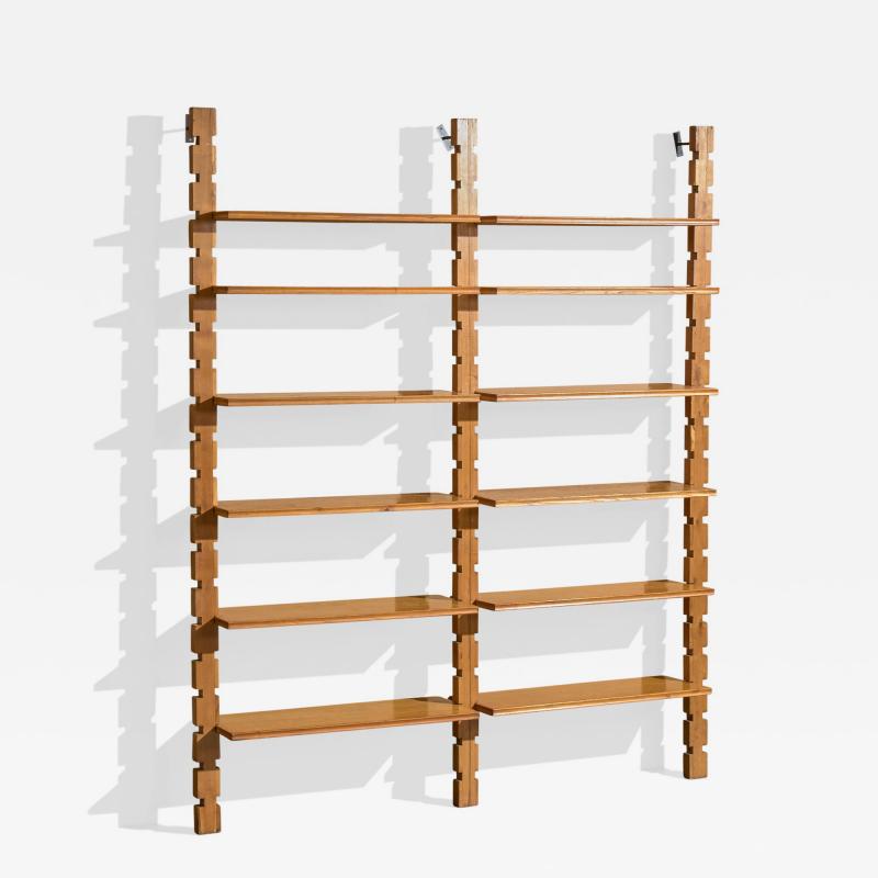 Marco Comolli Bookcase with Wood and Metal Italy 1950s
