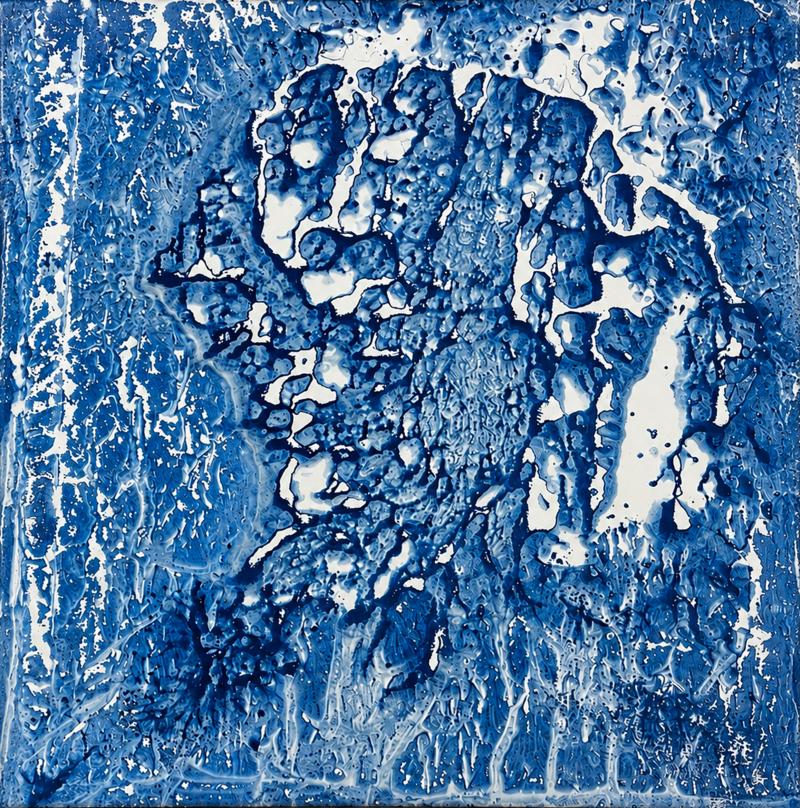 Marco Schmidli Marco Schmidli 60x48 Blue Abstract Acrylic Painting on Canvas Signed Dated