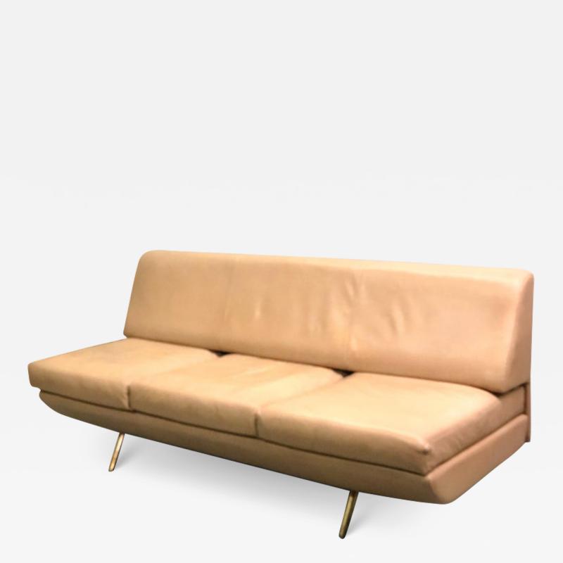 Marco Zanuso Italian Midcentury Sleep o Matic Leather Sofa Couch Marco Zanuso Arflex