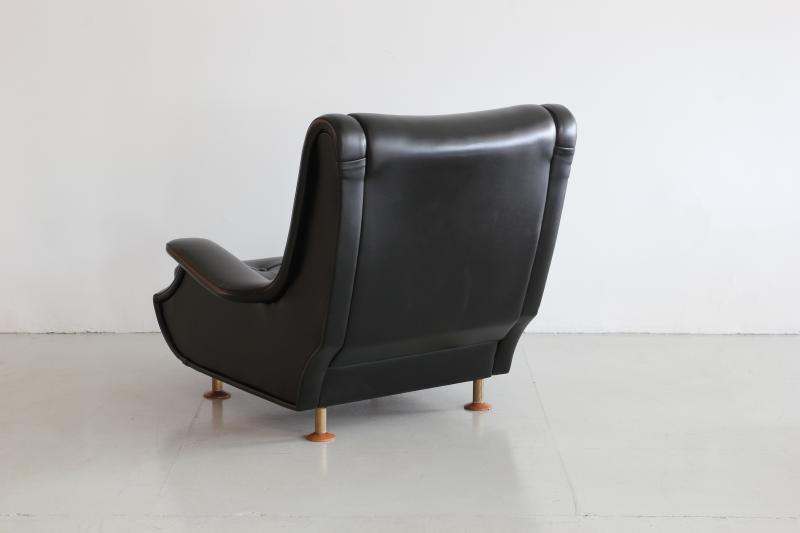 Marco Zanuso MARCO ZANUSO BLACK LEATHER REGENT CHAIR