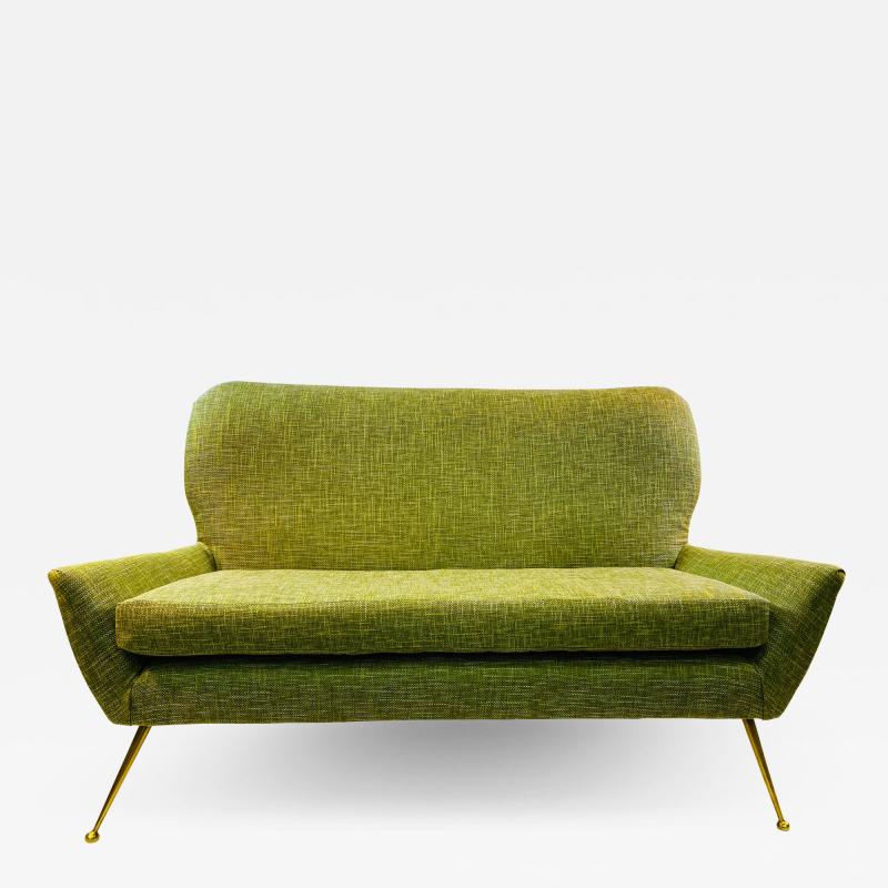 Marco Zanuso MID CENTURY MODERNIST BRASS LEG ITALIAN SETTEE ATTRIBUTED TO MARCO ZANUSO