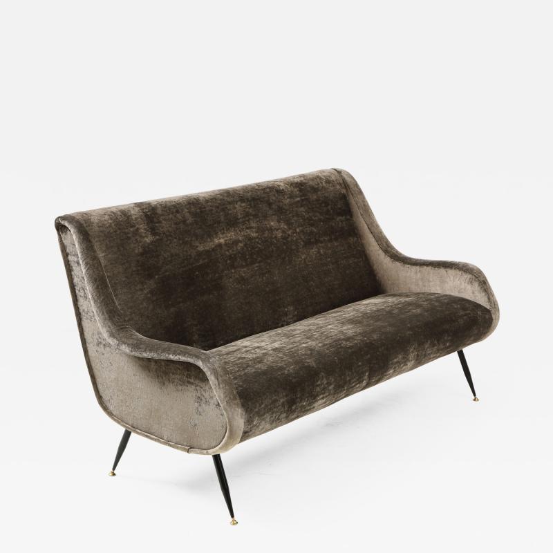 Marco Zanuso Marco Zanuso Style Italian Velvet Sofa