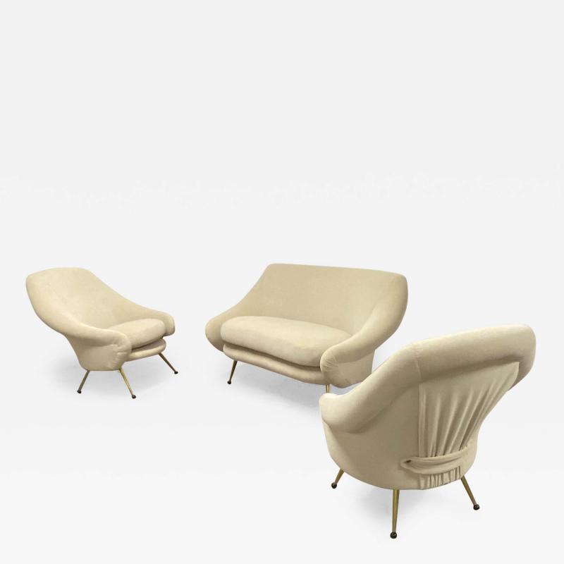 Marco Zanuso Marco Zanuso rarest model Martingala full set of one couch 2 chairs