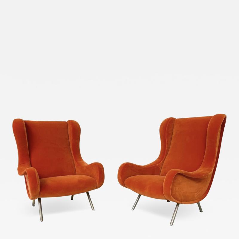 Marco Zanuso Mid Century Modern Pair of Senior Armchairs by Marco Zanuso for Arlfex