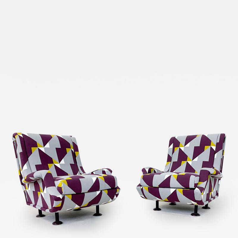 Marco Zanuso Pair of Mid Century Regent Armchairs by Marco Zanuso