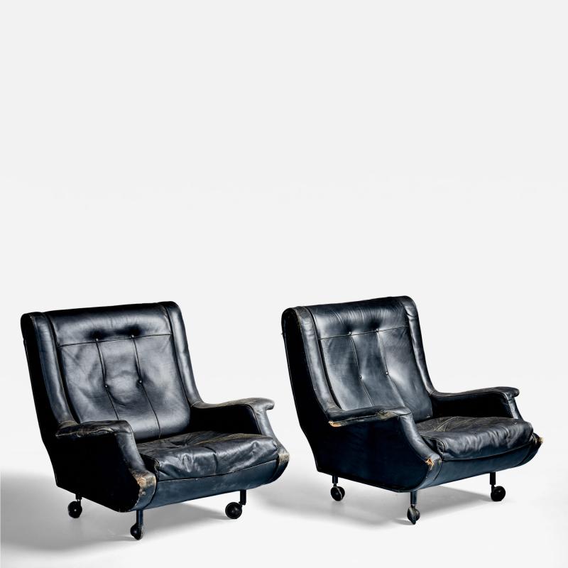 Marco Zanuso Pair of Regent Lounge Chairs by Marco Zanuso for Artflex