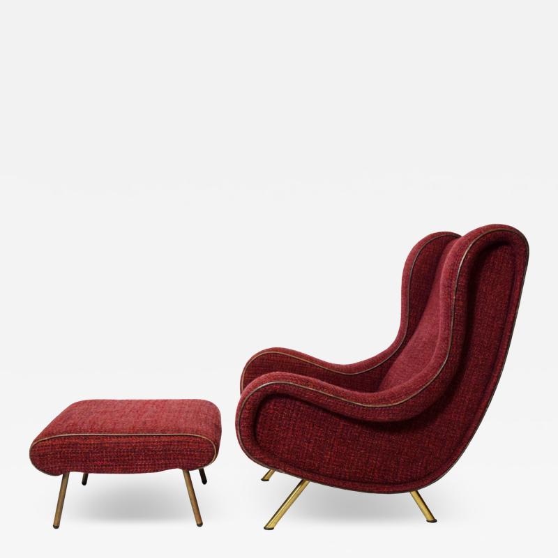 Marco Zanuso Senior Lounge Chair and ottoman by Marco Zanuso for Arflex 1955