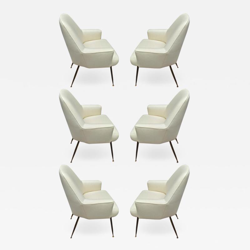 Marco Zanuso Zanuso rare set of 6 dinning chairs newly covered