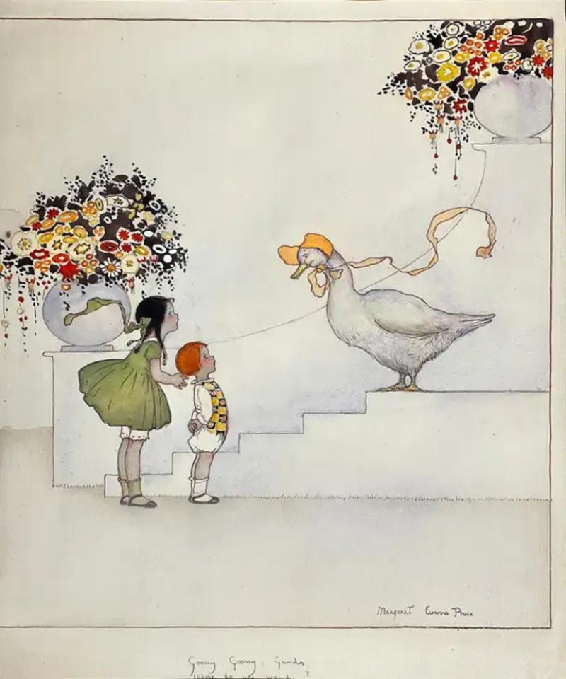 Margaret Evans Price Childrens Book Illustrator Mother Goose Children and Flowers