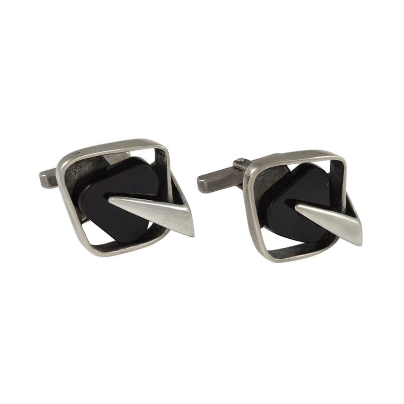 Margaret de Patta Margaret De Patta Sterling and Onyx Cufflinks