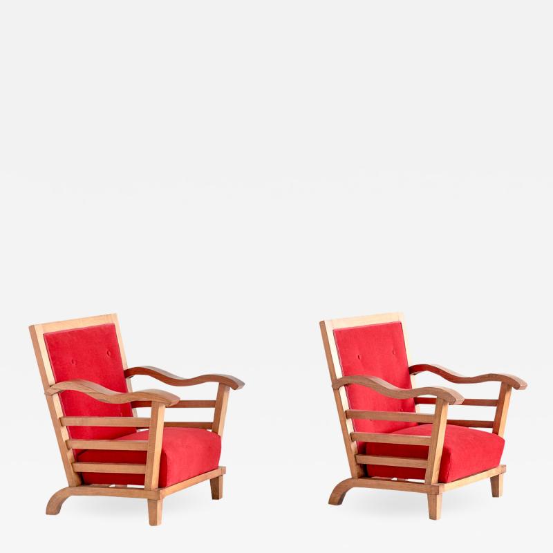 Marguerite Dubuisson Important Pair of Armchairs by Marguerite Dubuisson France 1947