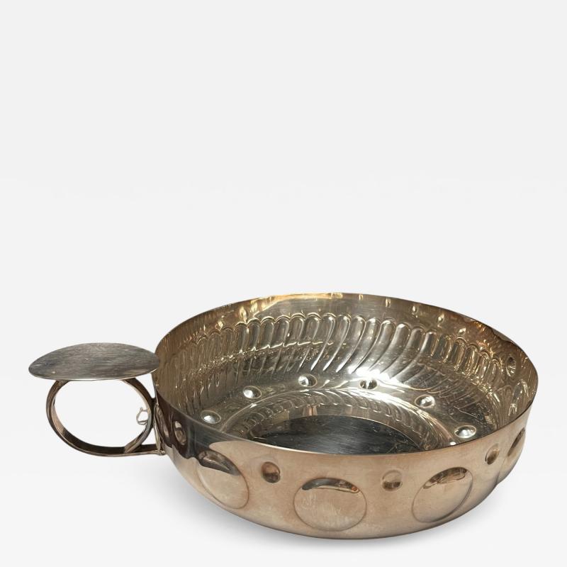 Maria Pergay Large silver plated wine taster vide poche or catchall by Maria Pergay