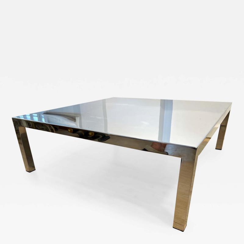 Maria Pergay Maria Pergay square polished shiny steel coffee table