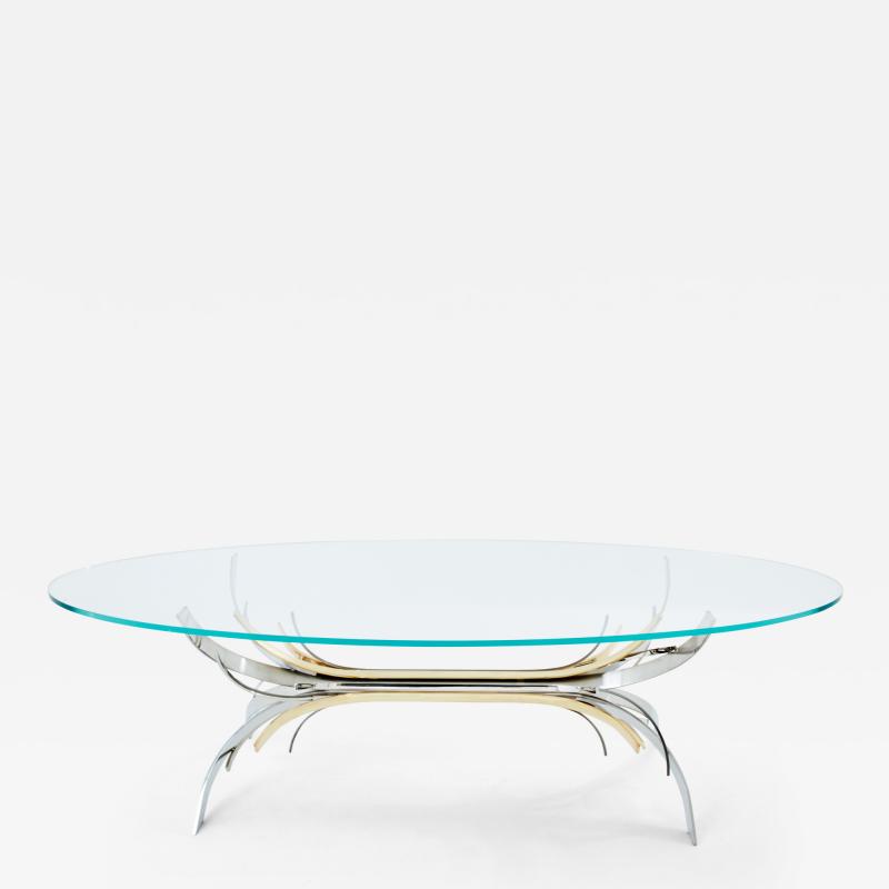 Maria Pergay Maria Pergay steel and brass dining table Gerbe 1970