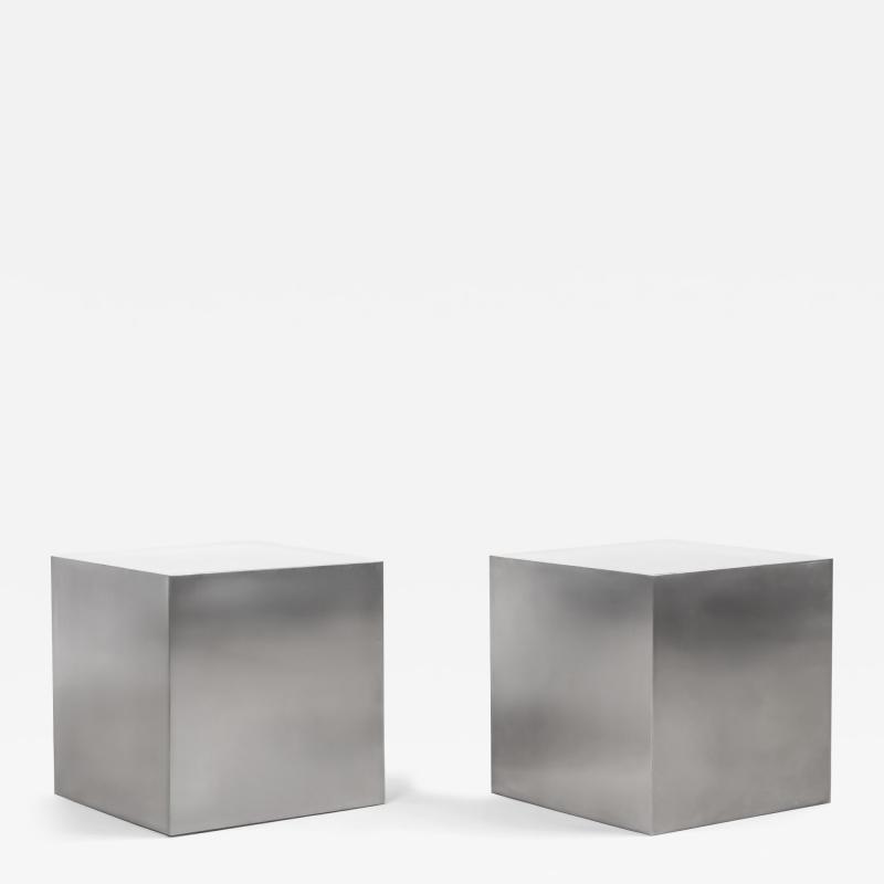 Maria Pergay Pair of cube side tables