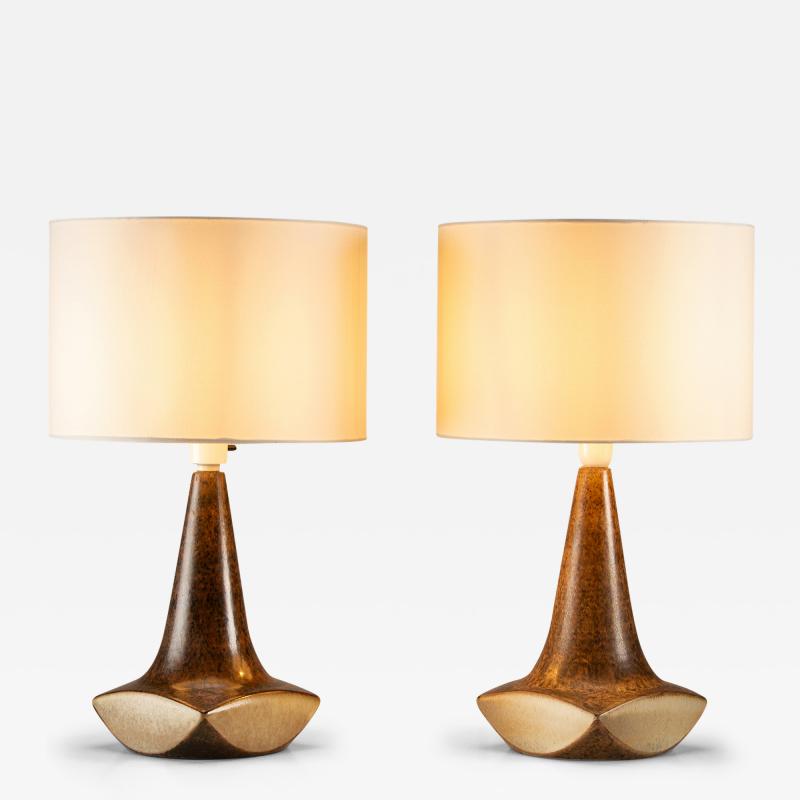 Marianne Starck Pair of Ceramic Table Lamps by Marianne Starck Denmark 1960s