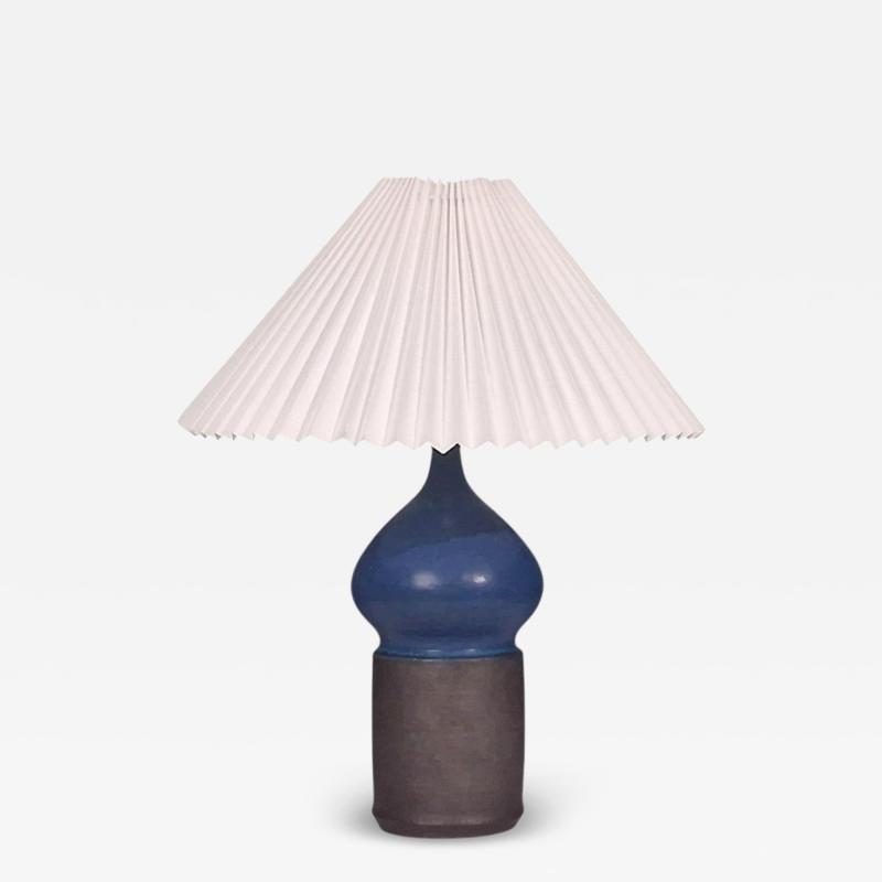 Marianne Starck Table Lamp Blue and Brown Stoneware Denmark 1960s