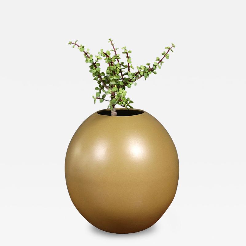 Marilyn Kay Austin Marilyn Kay Austin Olive Green Sphere Planter for Architectural Pottery