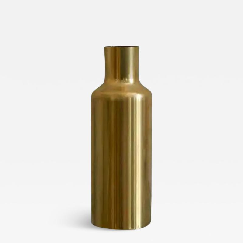 Marino Marini Gold plated metal vase by Marino Marini 1970