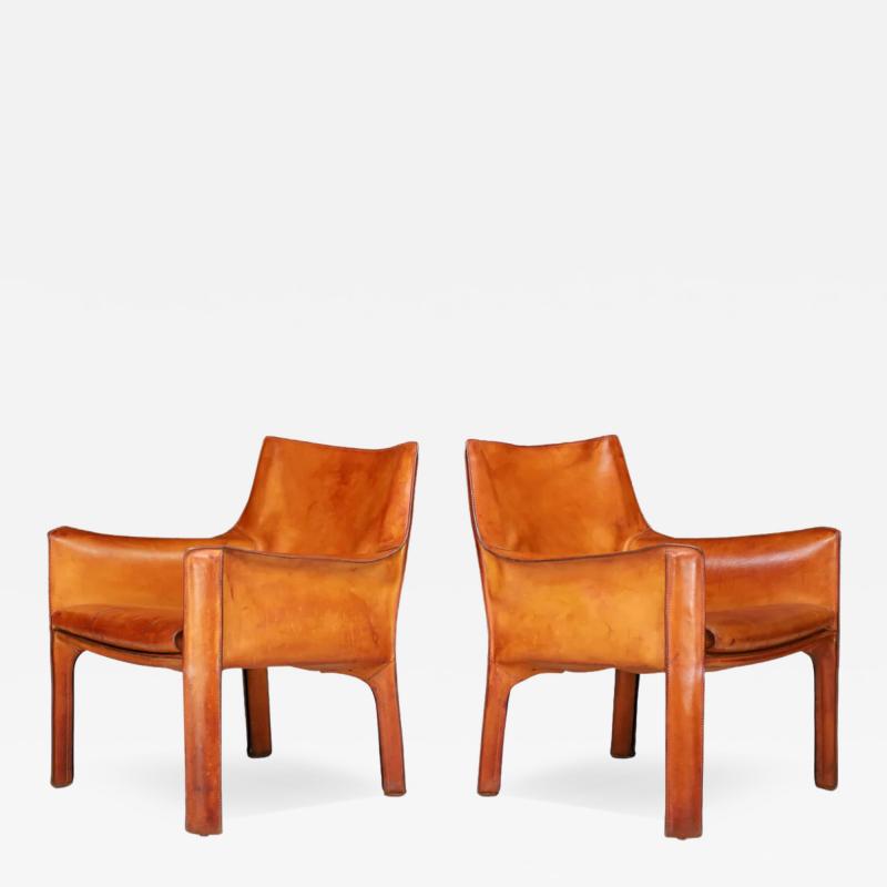 Mario Bellini 1977 Mario Bellini Cab 414 leather armchair Cassina