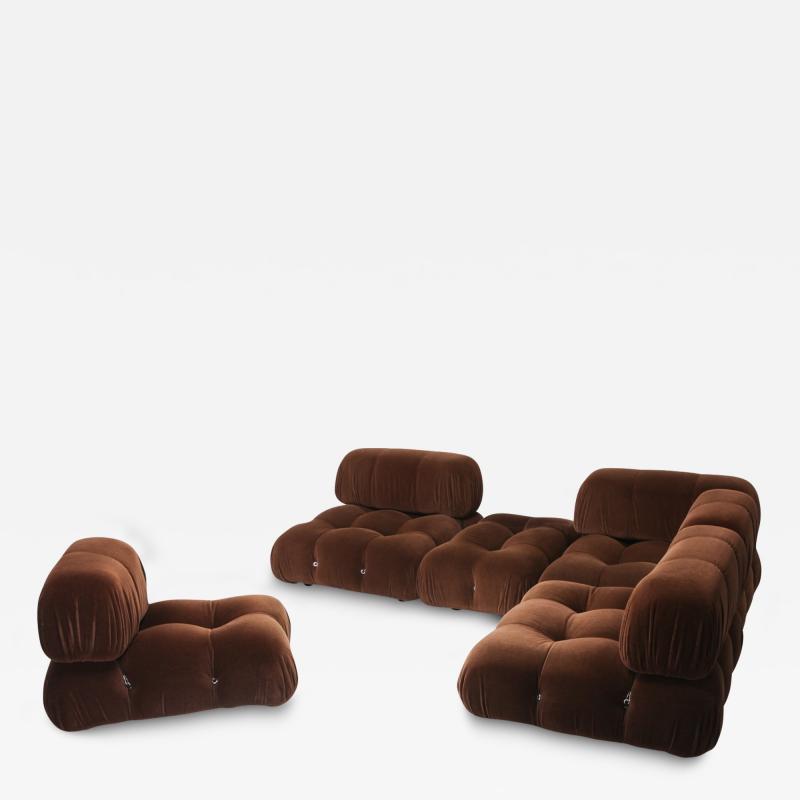 Mario Bellini Camaleonda Sectional Sofa by Mario Bellini In Original Brown Velvet 1970s