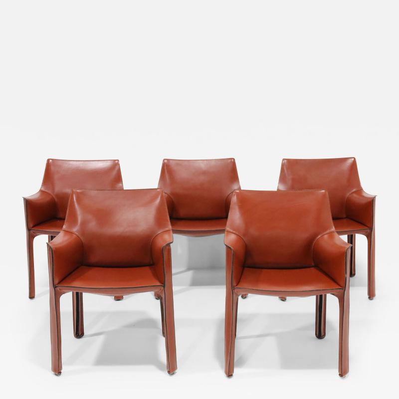 Mario Bellini Mario Bellini 413 CAB Chairs for Cassina in Hazelnut Leather 5 available