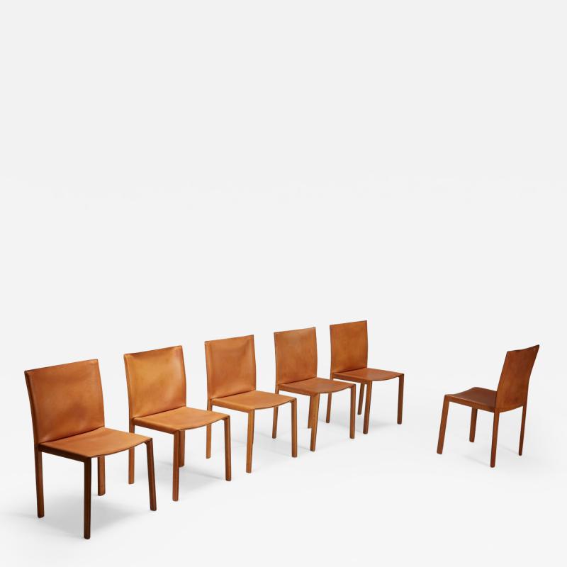 Mario Bellini Mario Bellini CAB leather dining chairs for Cassina Italy 1977