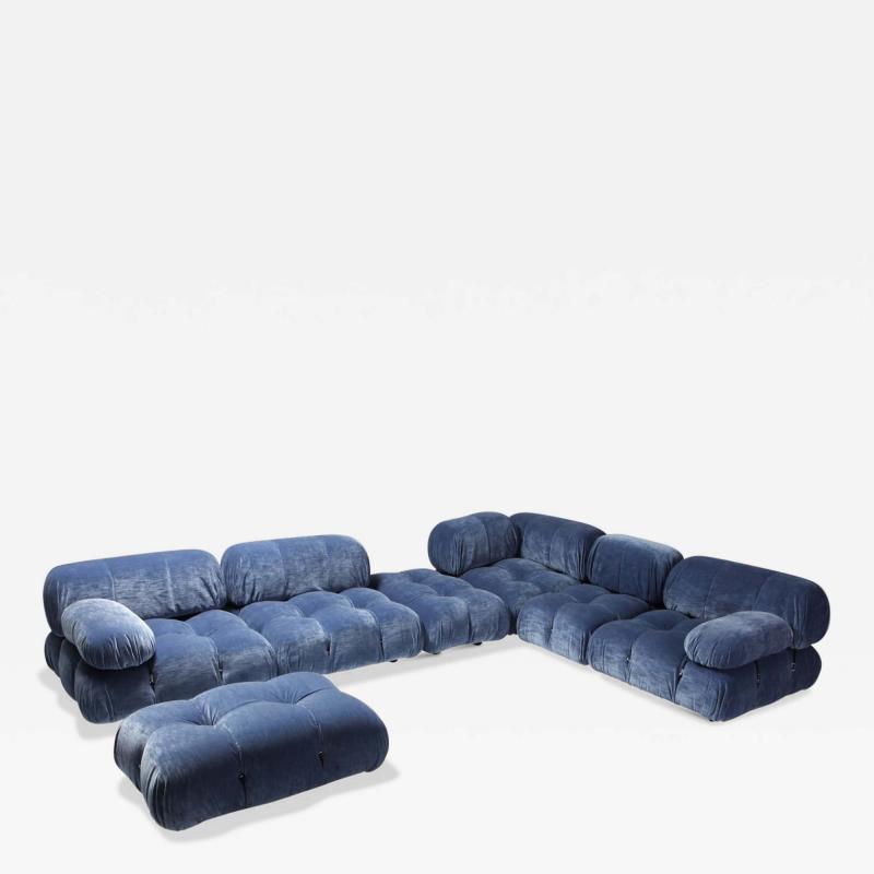 Mario Bellini Mario Bellini Camaleonda Sectional Sofa in Blue Velvet 1970s