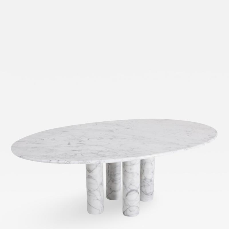 Mario Bellini Mario Bellini Il Colonnata Oval Dining Table in Carrara Marble for Cassina