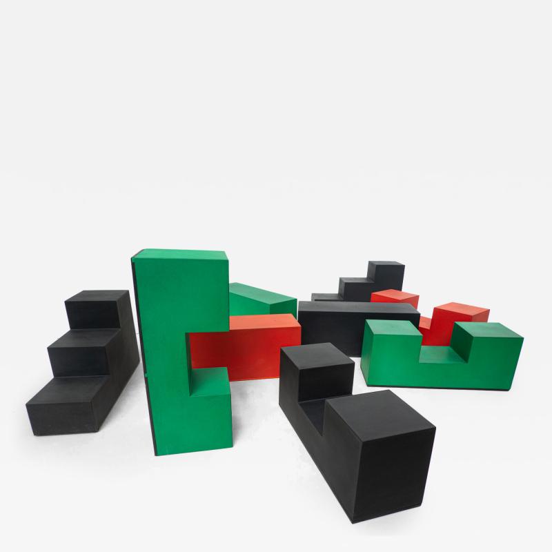 Mario Bellini Mid Century Modern Set of 9 Gli Scacchi Pieces by Mario Bellini for B B Italia
