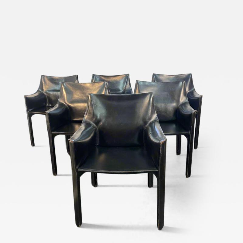 Mario Bellini Set of Six Mario Bellini Cab Armchairs for Cassina