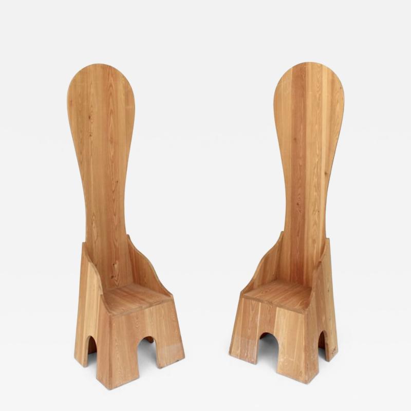 Mario Ceroli Mario Ceroli Fratina Pair Of Chairs Poltronova circa 1972